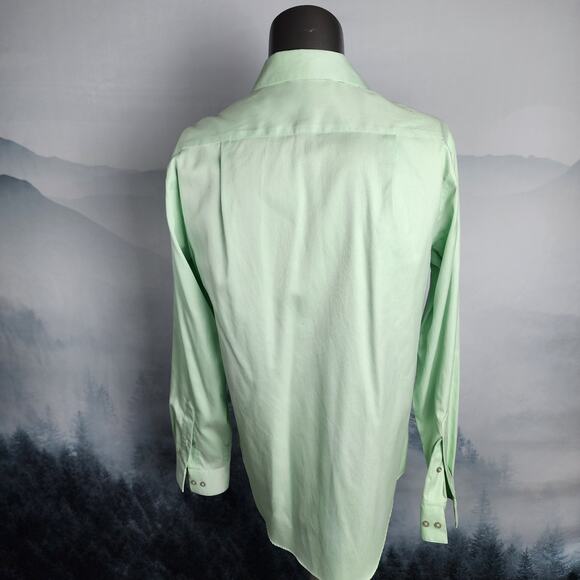 Calvin Klein Slim Fit Non-Iron Green Dress Shirt | Men's 34-35 - Picture 8 of 12